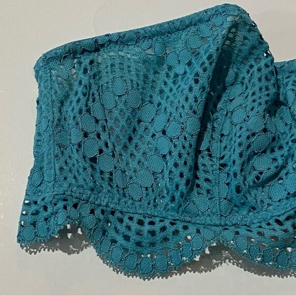 Victoria's Secret Turquoise Mesh Lace Strapless Bralette Bra Women's Size Medium - Picture 14 of 15